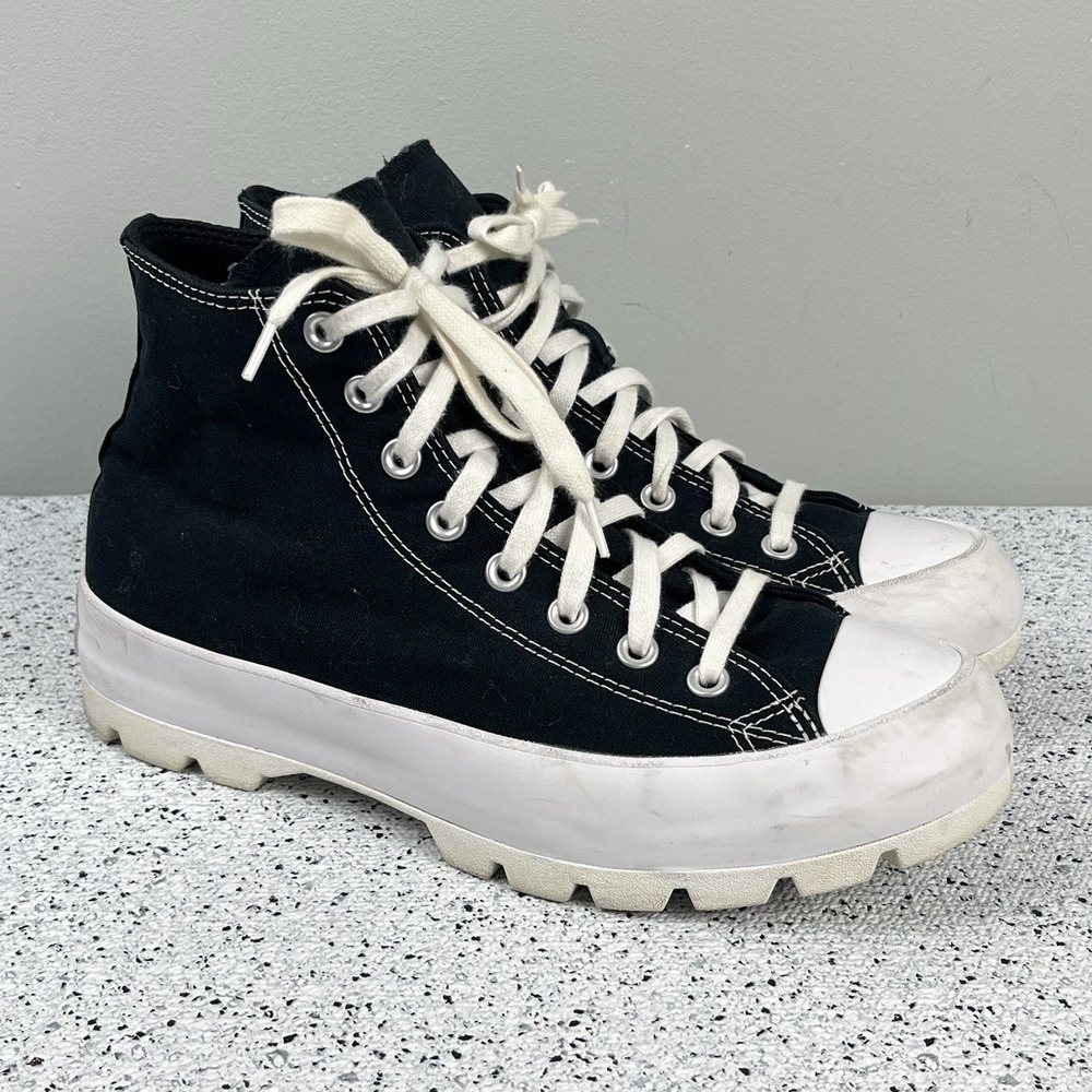 Converse All Star Lugged Platform High Top Shoes Womens 10 Black